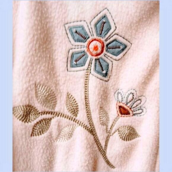 ALFRED DUNNER Women's New  Plus Size cream fuzzy warm floral Jacket 1X - Picture 4 of 11